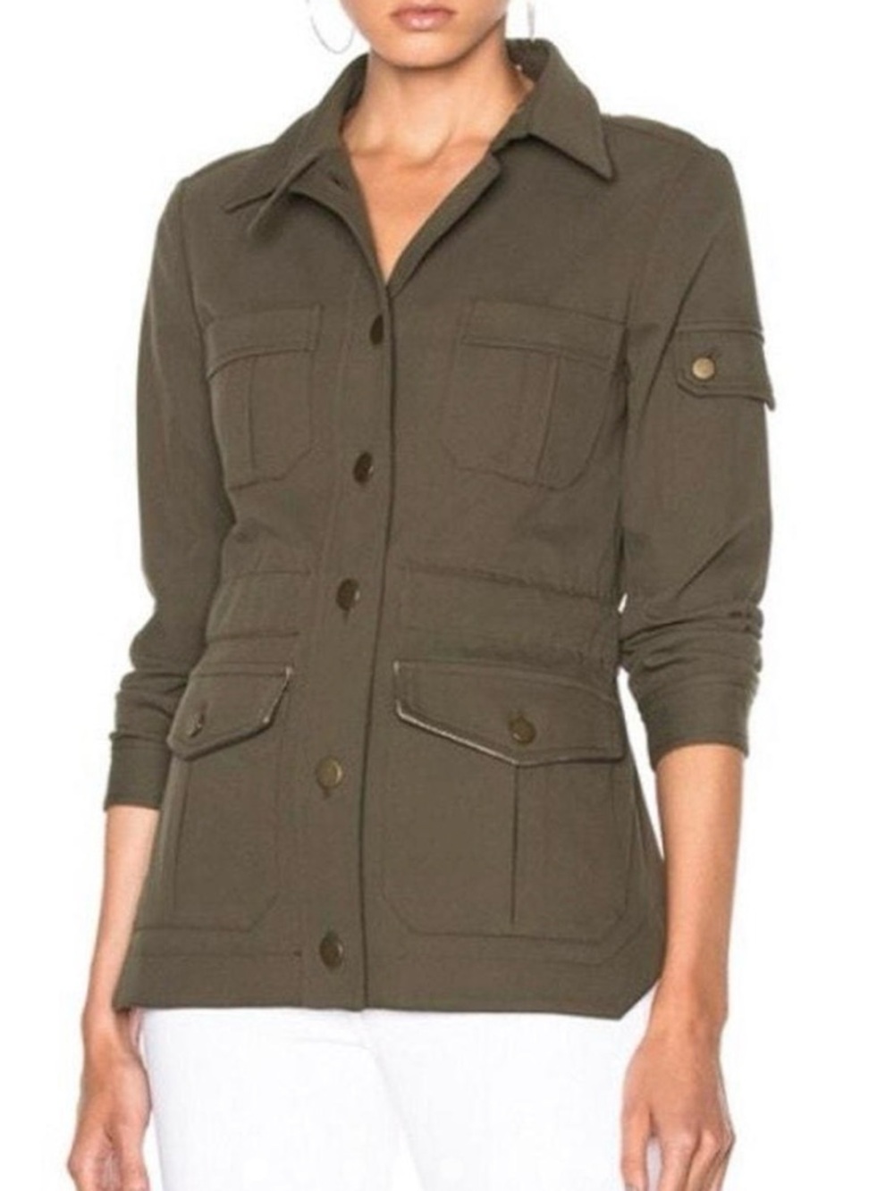 Veronica Beard Olive Green Military Field Jacket